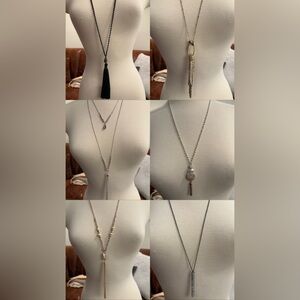 Silver, Black, and Gold Necklace Set